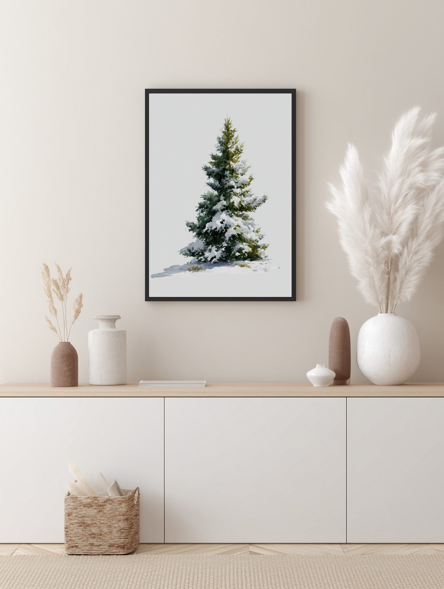 Snowy Pine Tree Poster