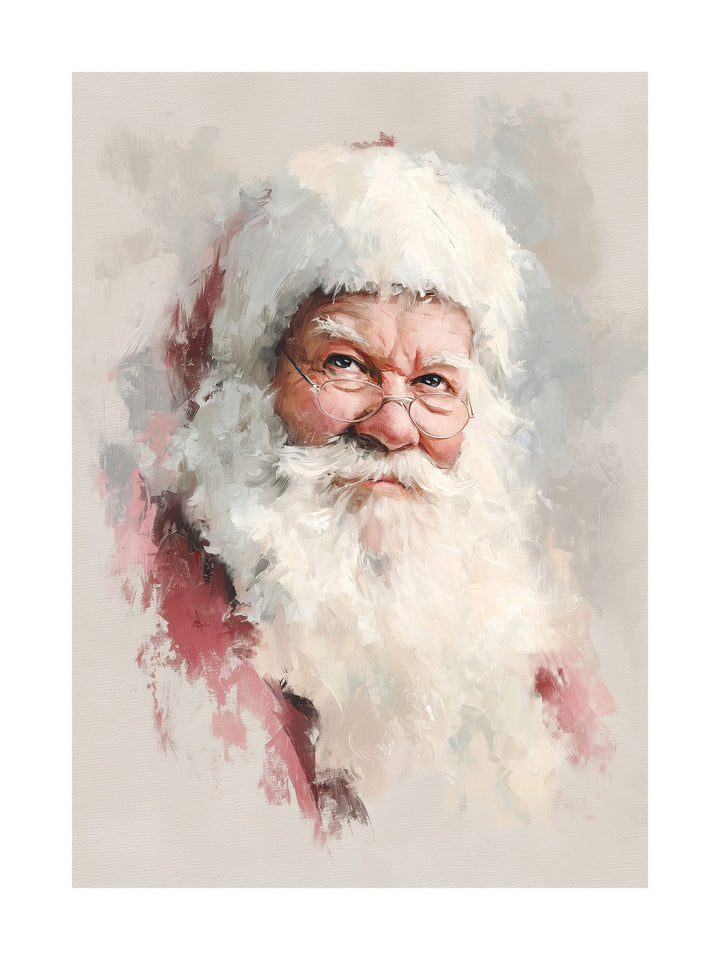 Hand-painted Santa Claus portrait Christmas poster