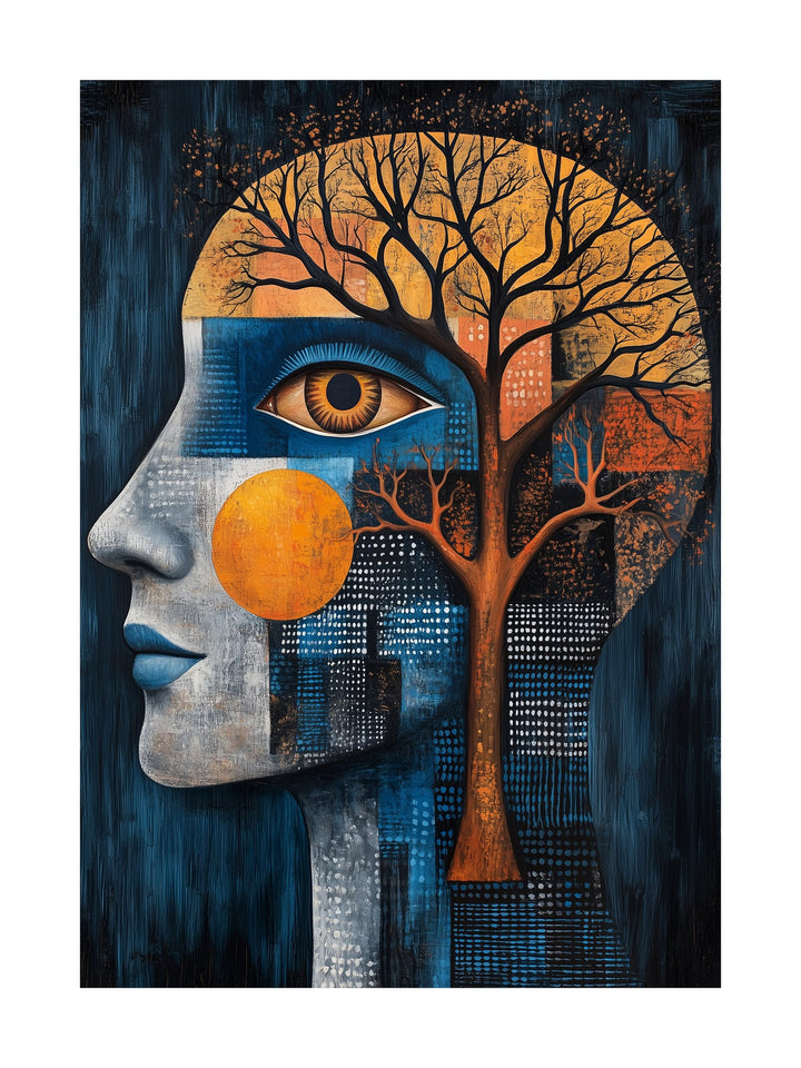 abstract mindscape decorative wall art - modern poster for home or office