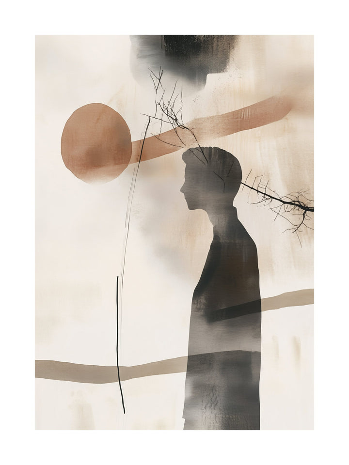 silhouette reflection decorative wall art - modern poster for home or office