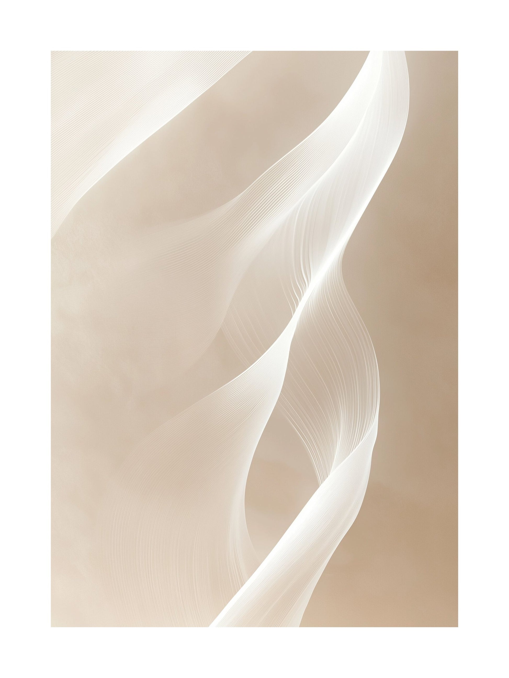 fluid white harmony decorative wall art - modern poster for home or office