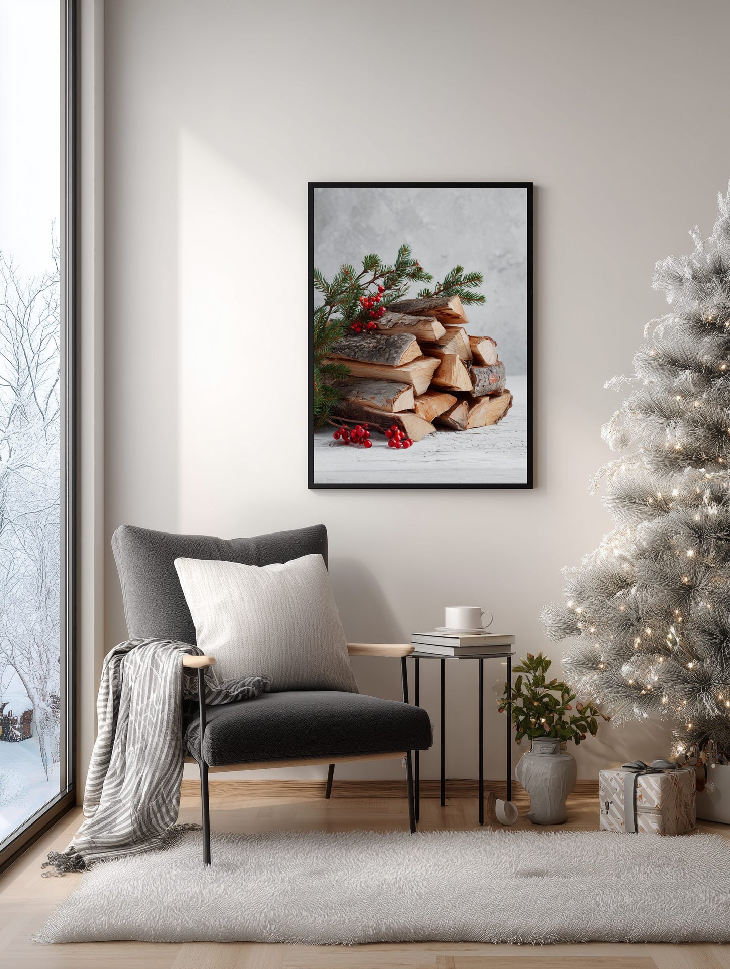 Firewood and Winter Berries Poster