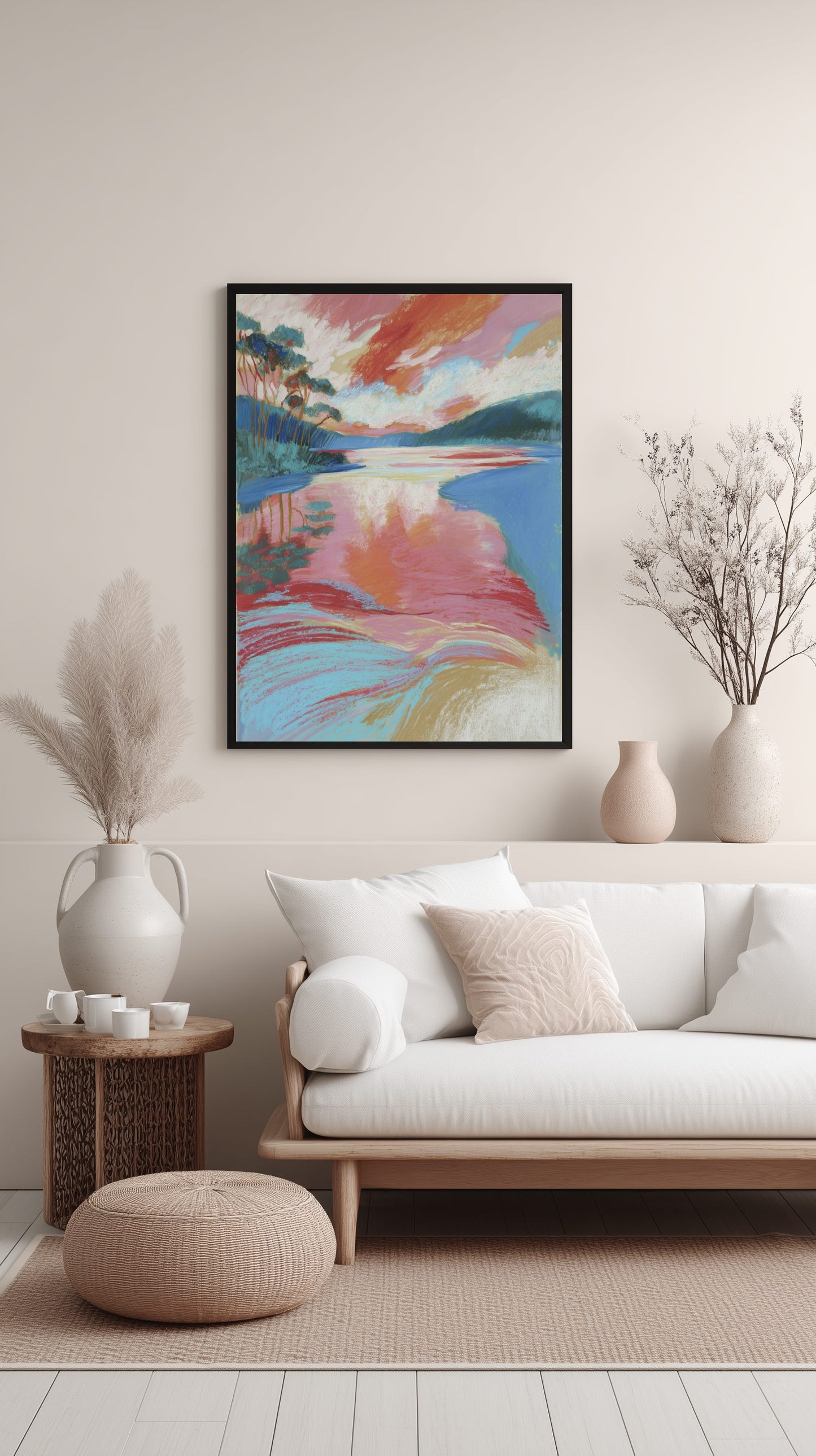 Sunset Lake Reflection Poster