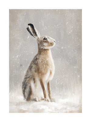 Hare in Snow Poster