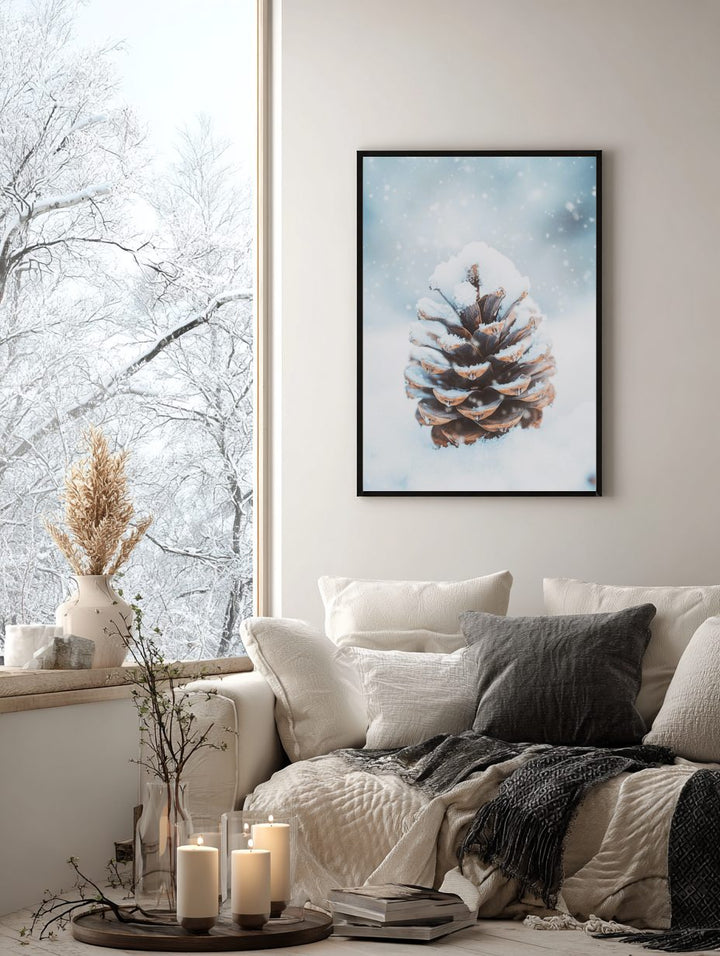 Snowy Pinecone Poster