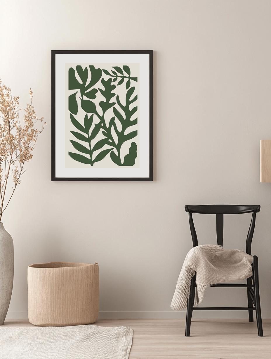 Bold Green Botanical Cutout Poster