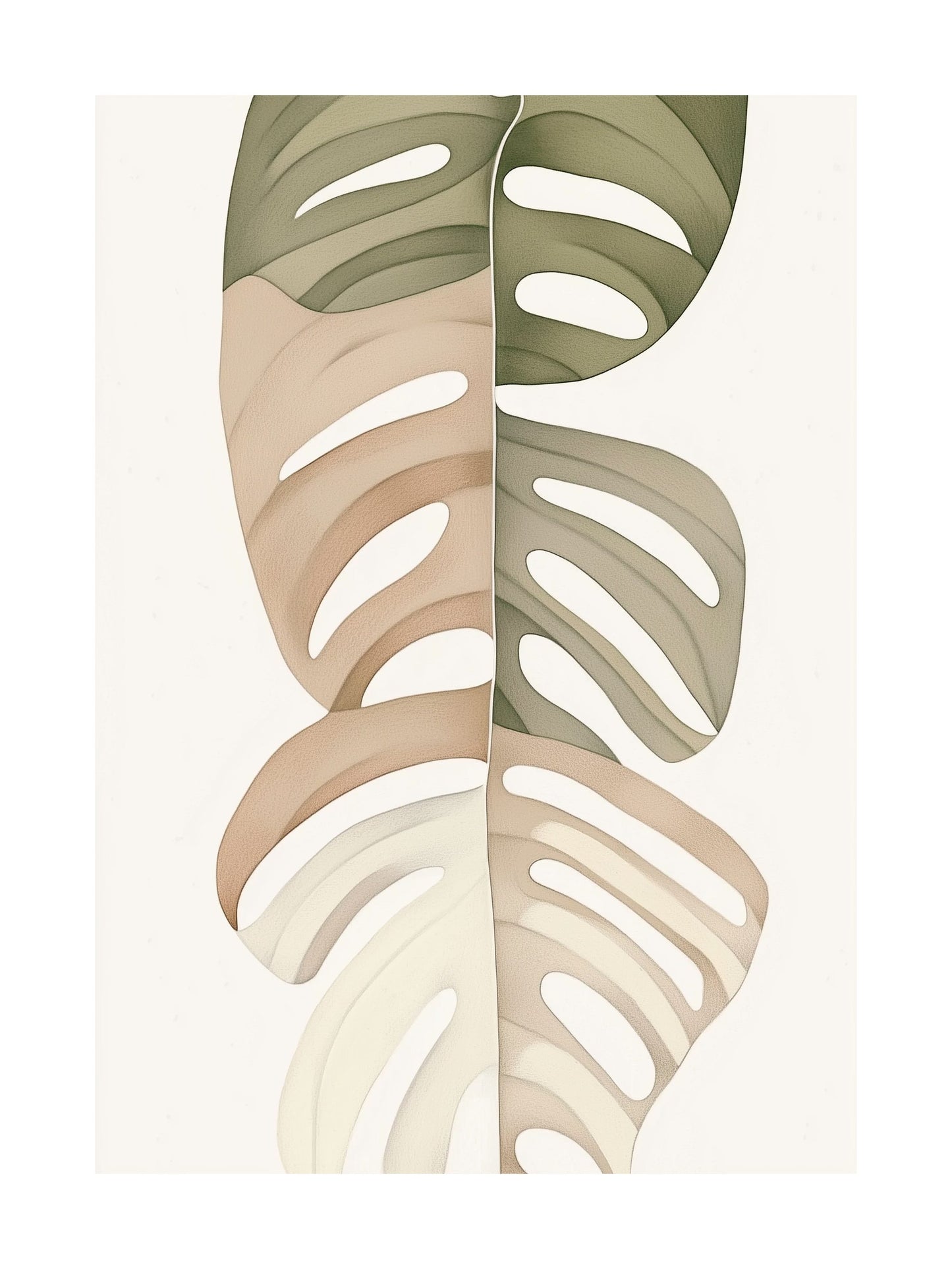 verdant breeze decorative wall art - modern poster for home or office