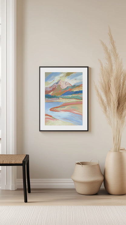 Mountain River View Poster