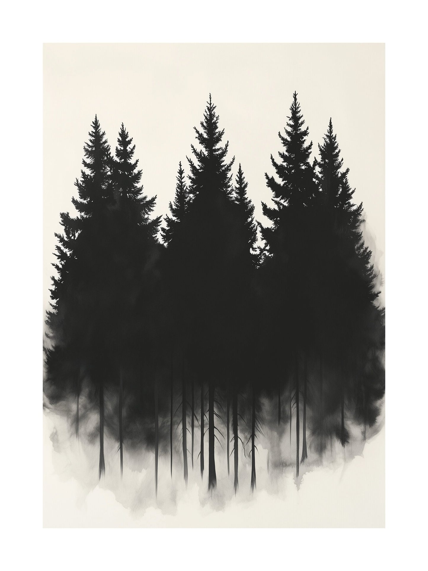 monochrome silhouettes decorative wall art - modern poster for home or office