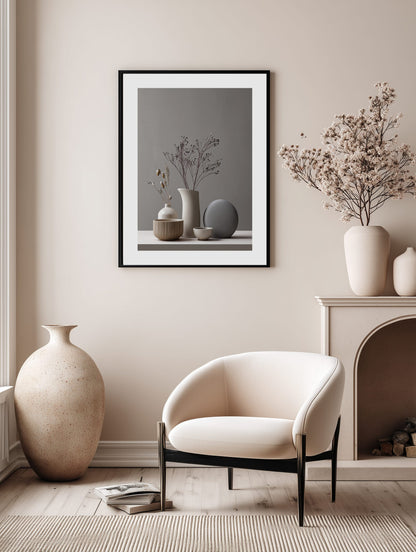 Ceramic & Stone Still Life Poster