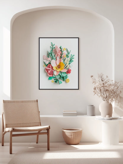 Spring Paper Flowers Poster