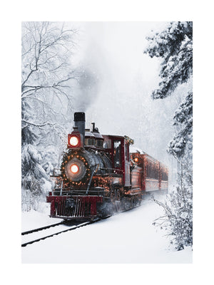 Christmas Train Through the Snow Poster