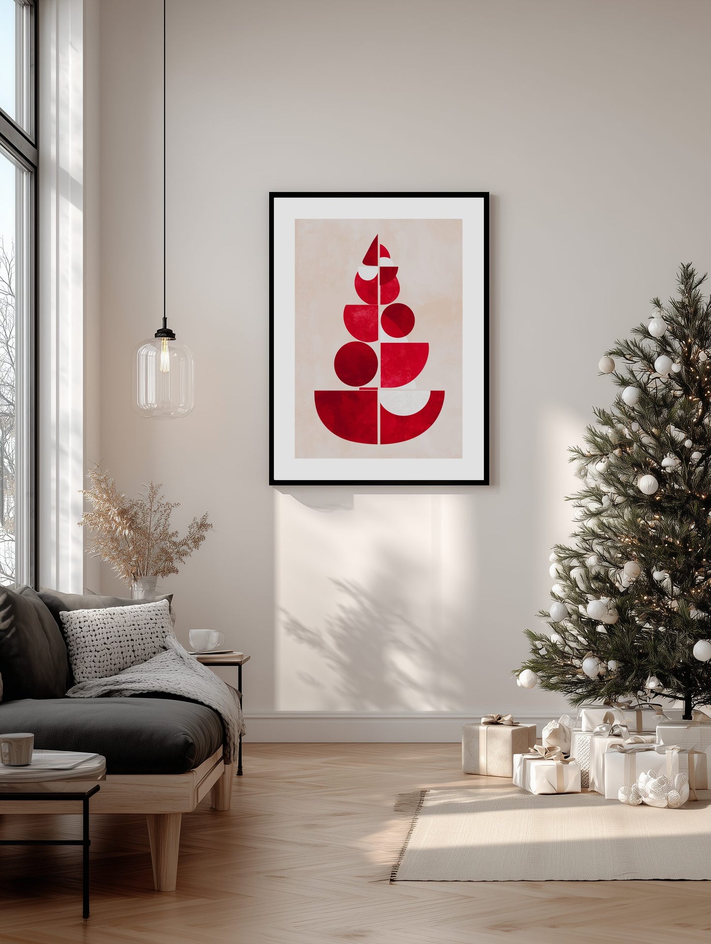 Abstract Geometric Christmas Tree Poster