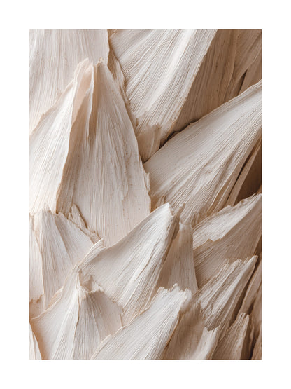 Ivory palm bark texture with soft vertical lines Scandinavian wall art