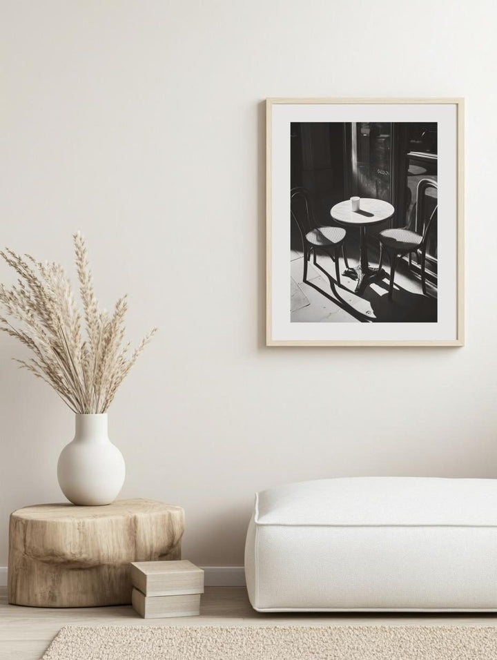 Parisian Café Shadows Poster