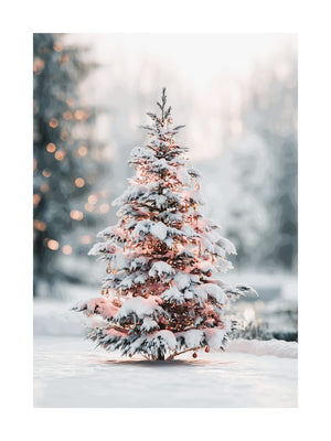 Snowy Christmas Tree Poster