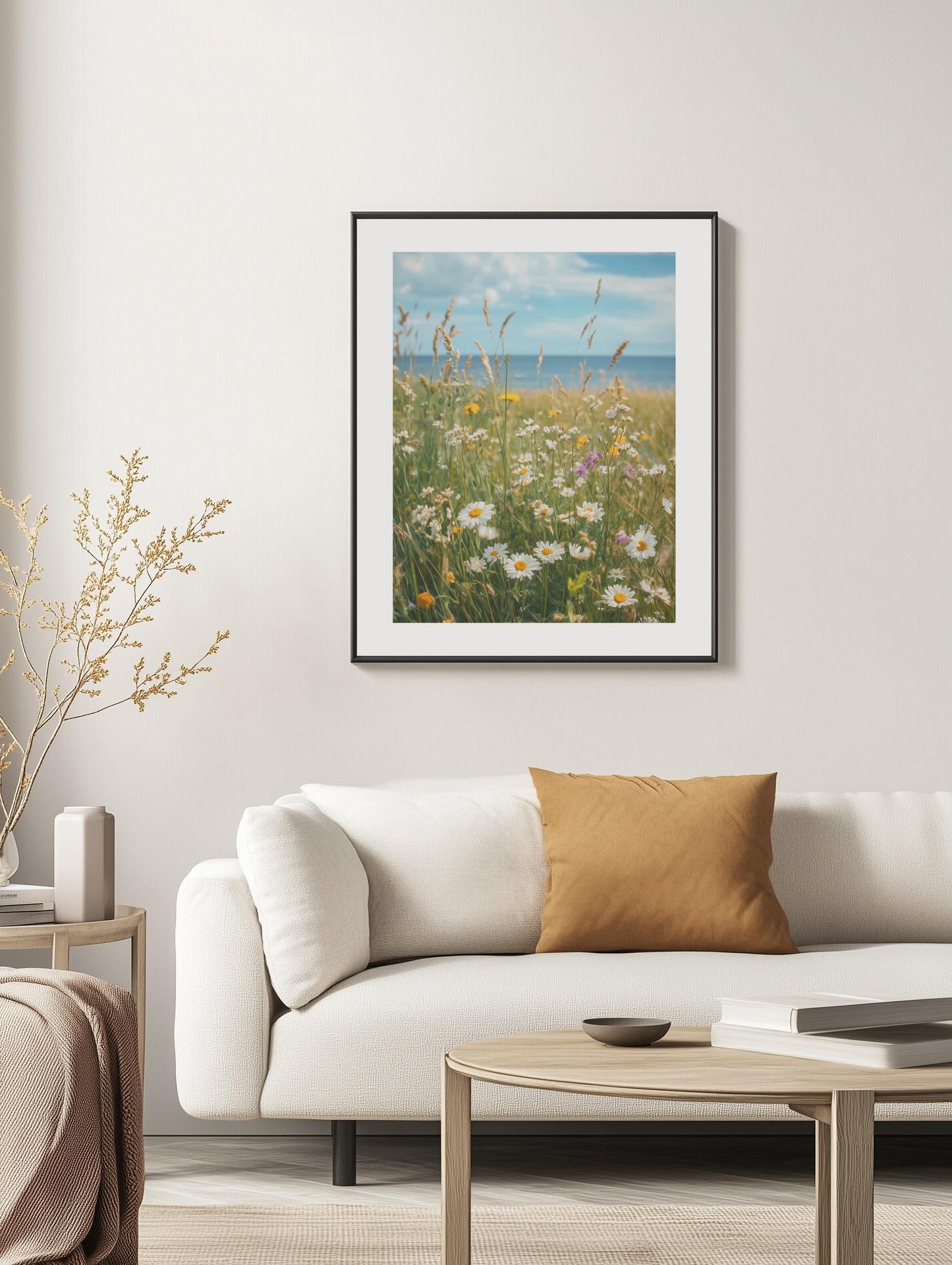 Wildflower Meadow by the Sea Poster
