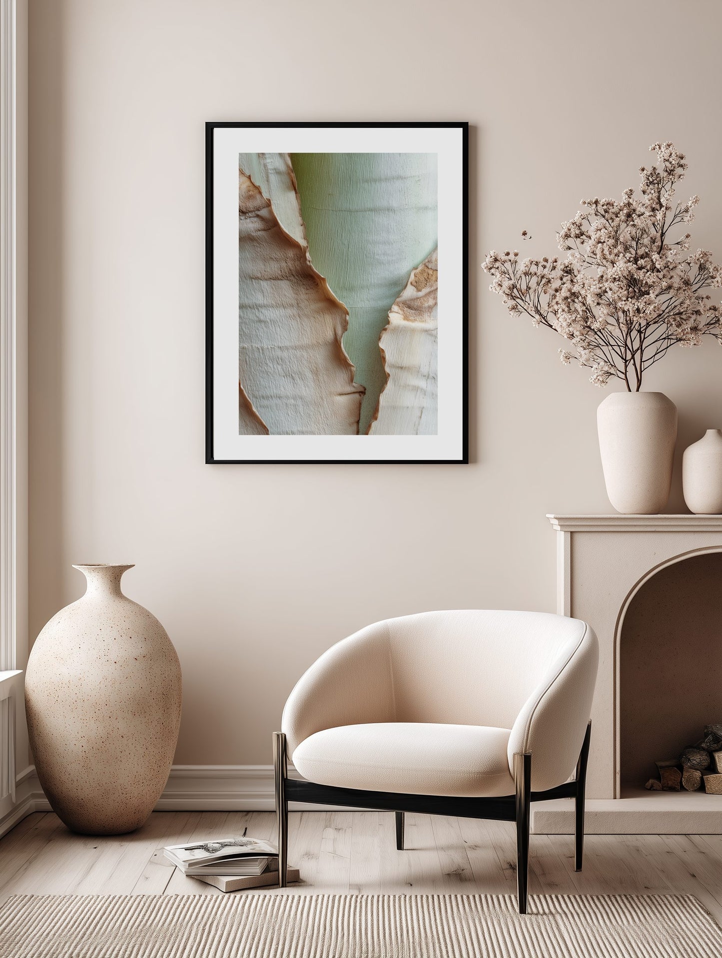 Muted Green Bark Poster