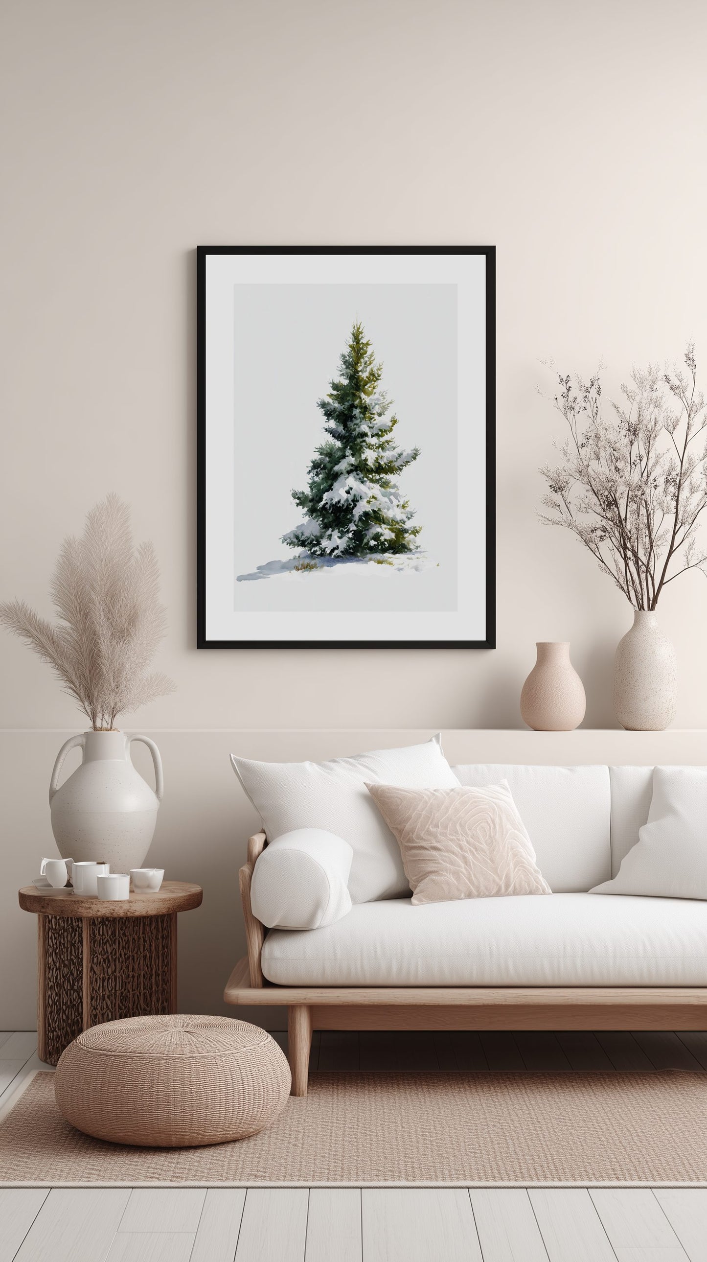 Snowy Pine Tree Poster