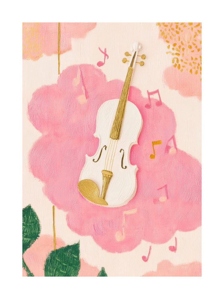 Poster of a woman lying among oversized pink and yellow tulips