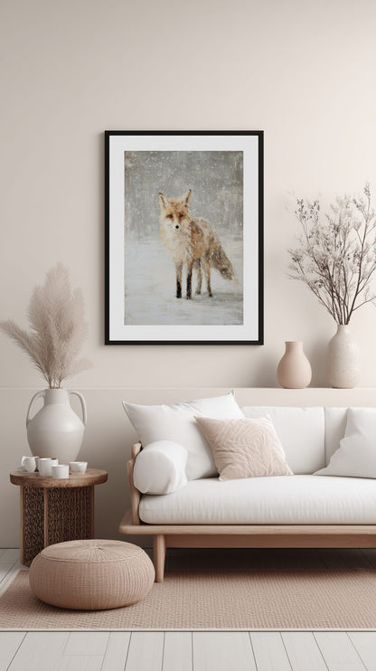 Snow Fox Painting Poster