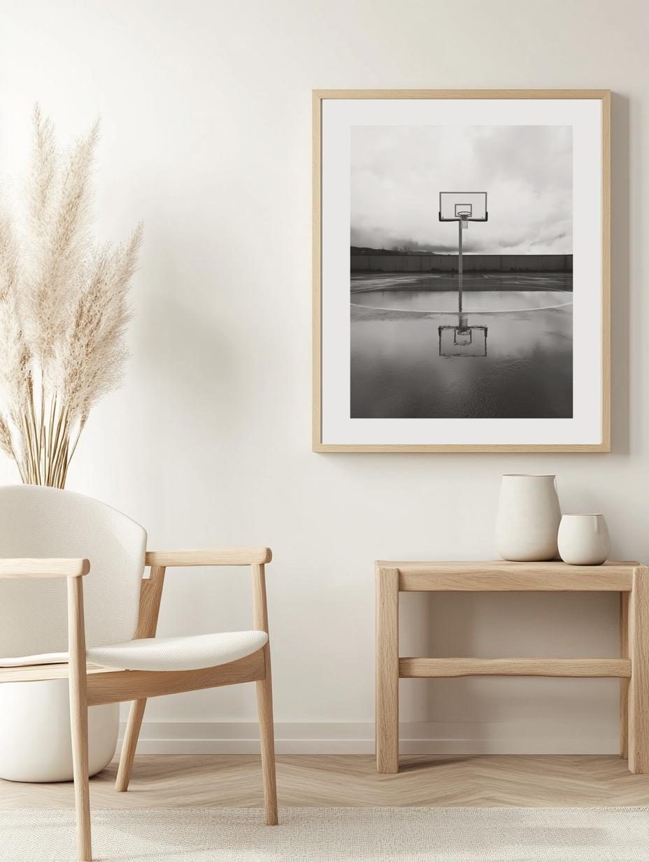 Minimalist Basketball Court Poster