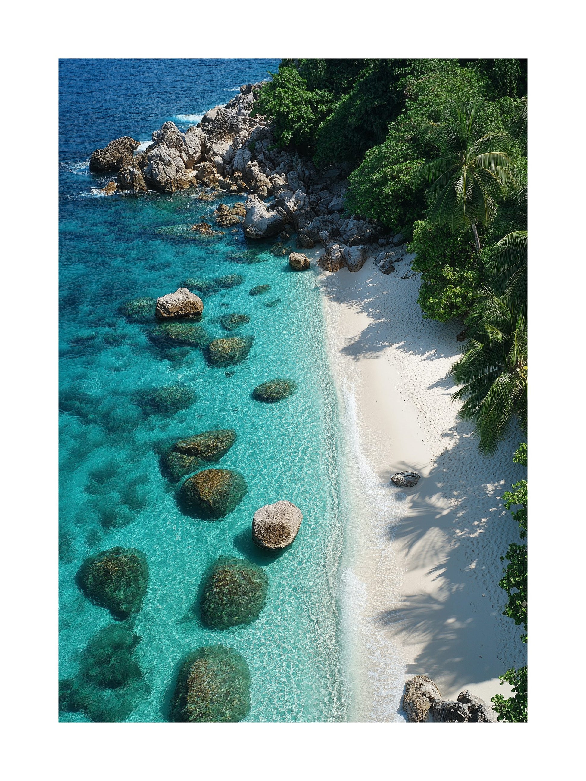 paradise beach decorative wall art - modern poster for home or office