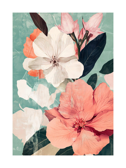 vintage bloomscape decorative wall art - modern poster for home or office