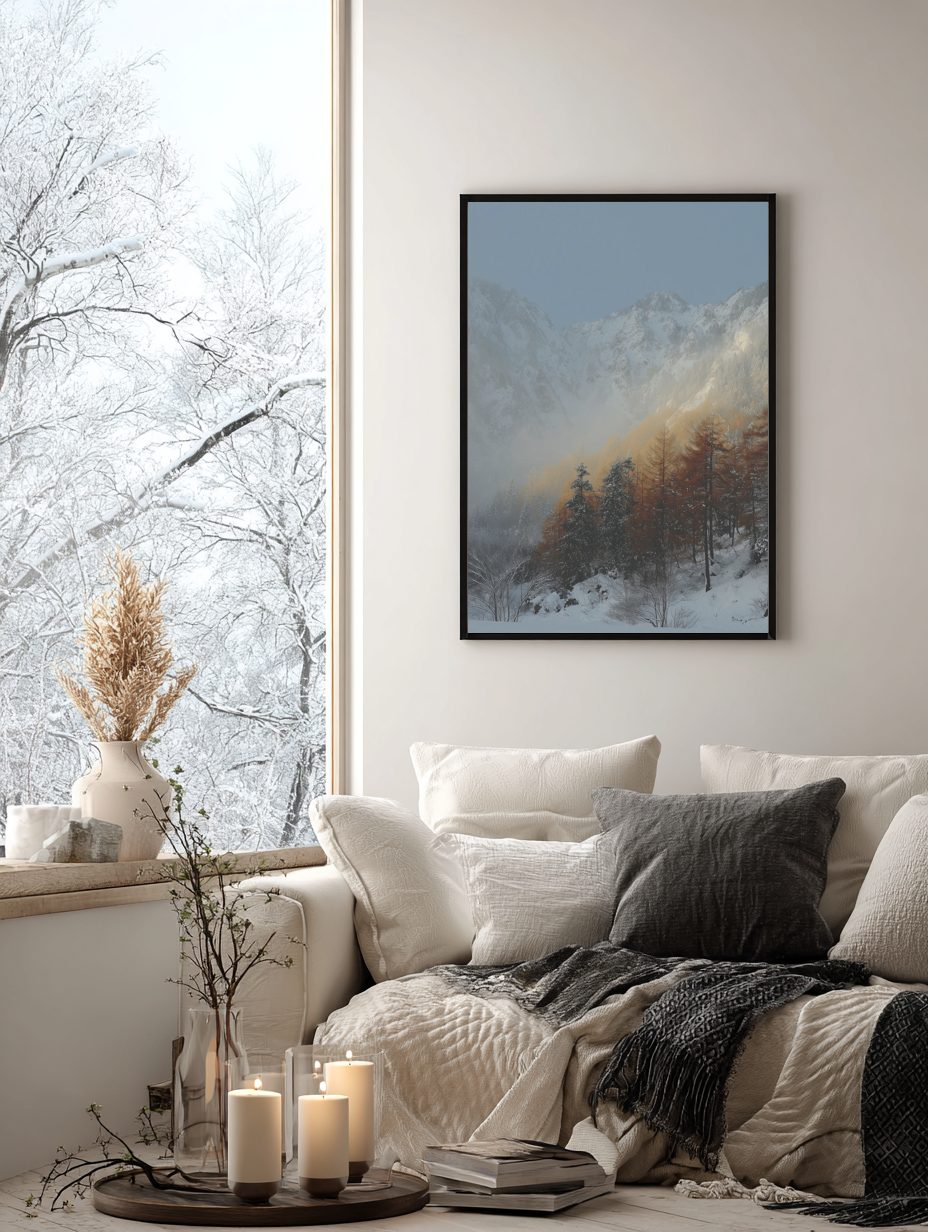 Snowy Forest Mountains Poster