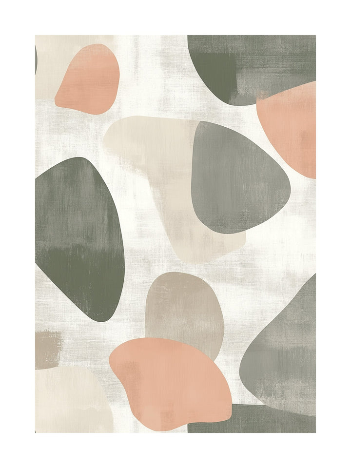 beige & moss abstract decorative wall art - modern poster for home or office