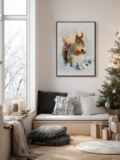 Winter Squirrel Poster