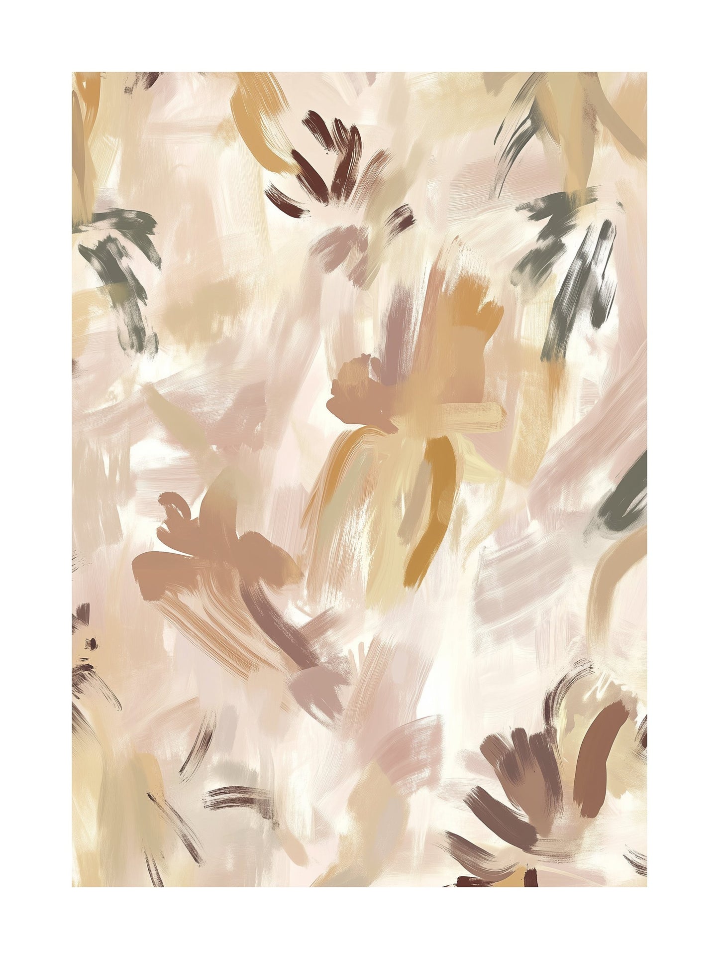 soft floral brushstroke decorative wall art - modern poster for home or office