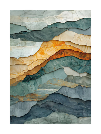 watercolor in green and gray decorative wall art - modern poster for home or office