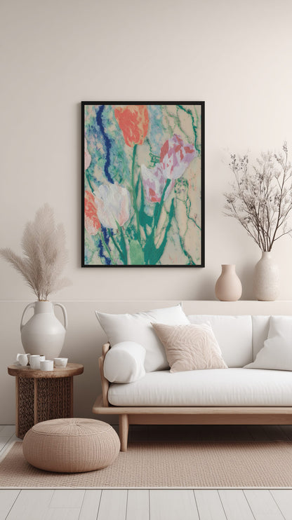 Marbled Tulip Garden Poster