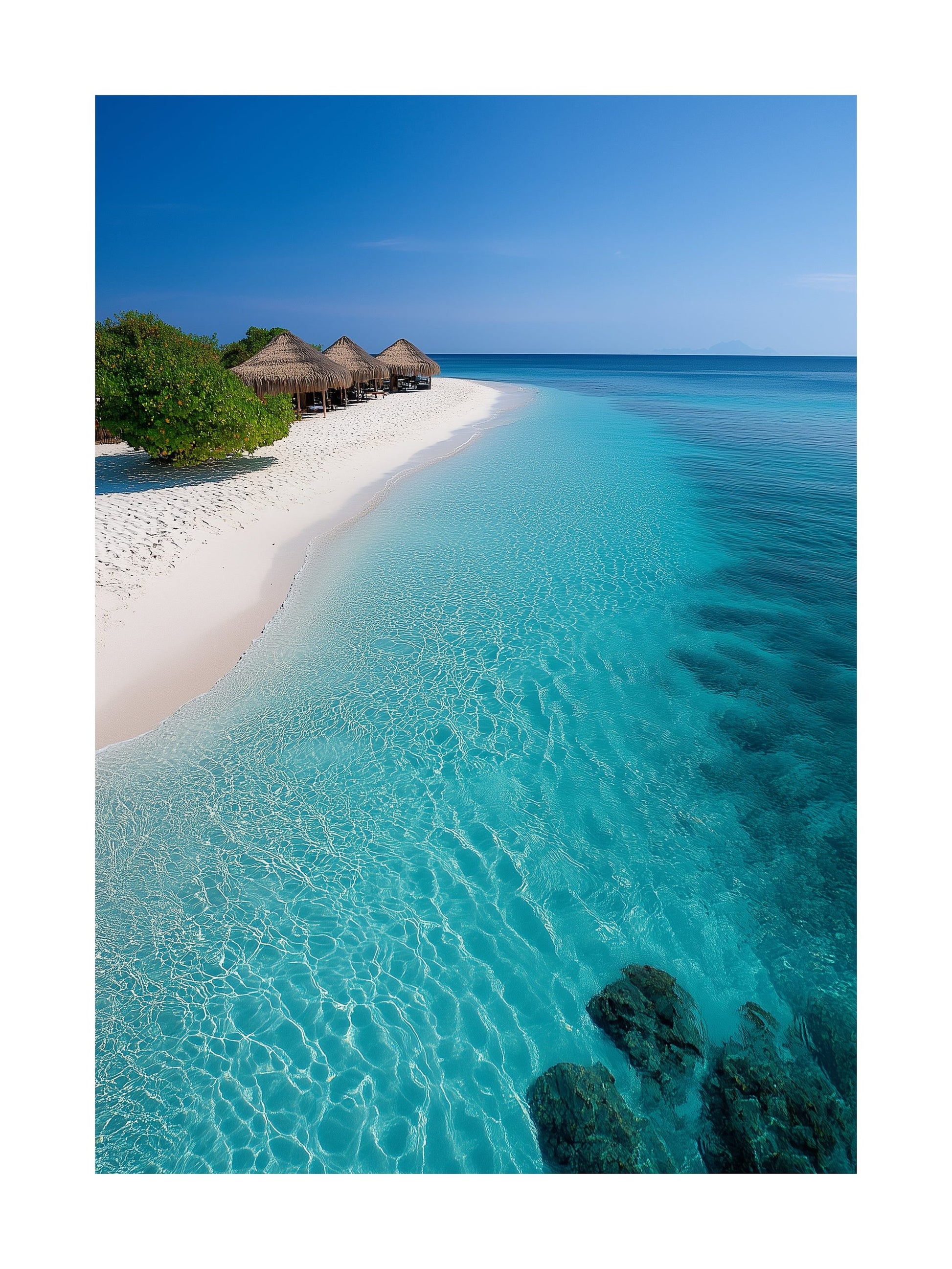 the maldives calm decorative wall art - modern poster for home or office
