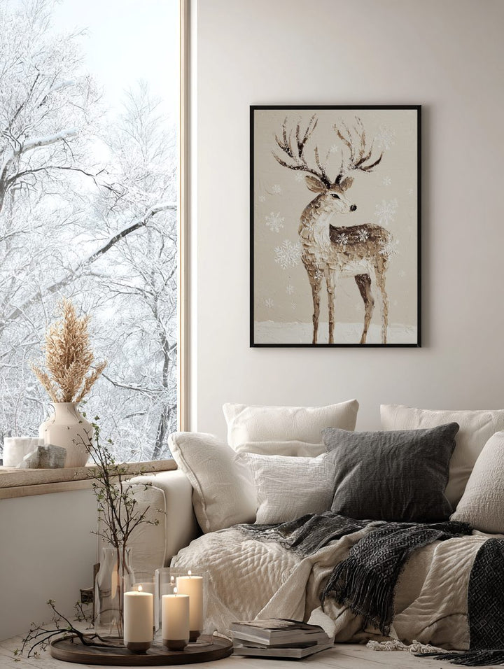 Snowflake Reindeer Poster