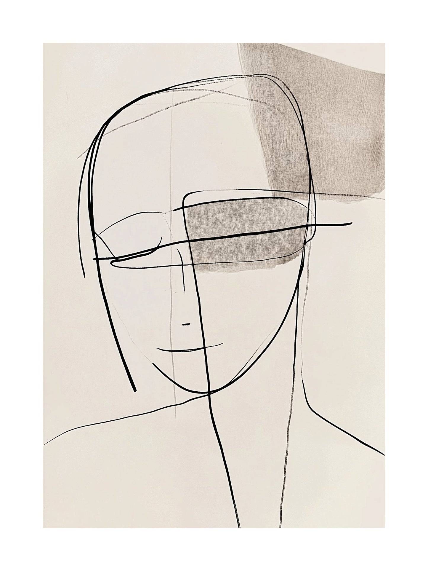 Minimal line drawing of a resting woman, ideal for serene and artistic wall poster decor.