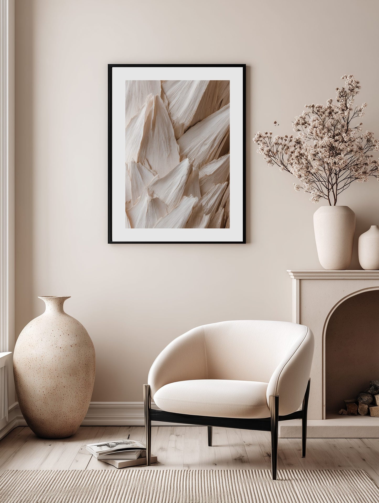 Ivory Palm Texture Poster