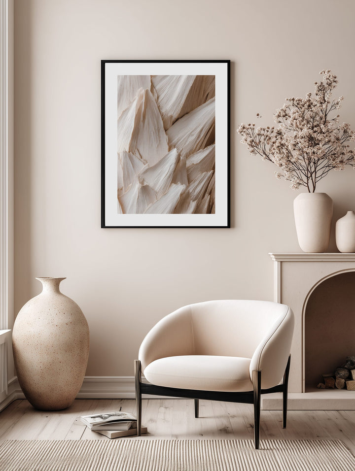 Ivory Palm Texture Poster