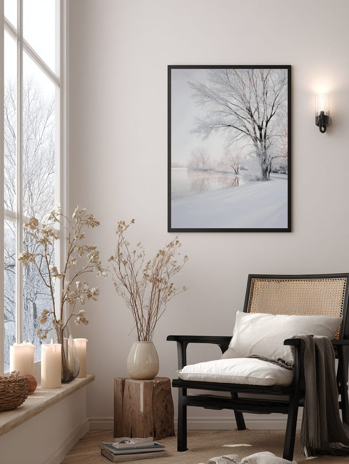 Winter Lake Reflection Poster