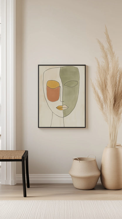 Boho Abstract Face Poster