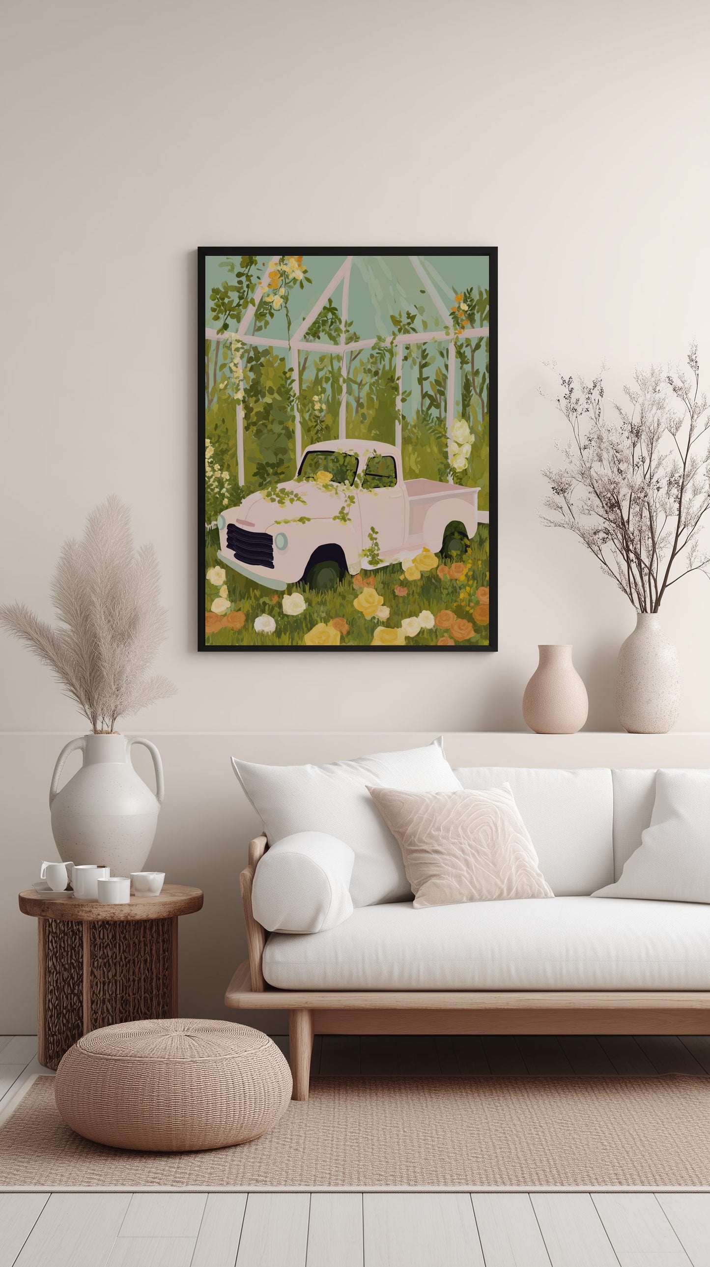 Vintage Pickup in Bloom Poster