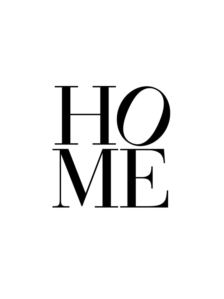HOME word typography in black serif font