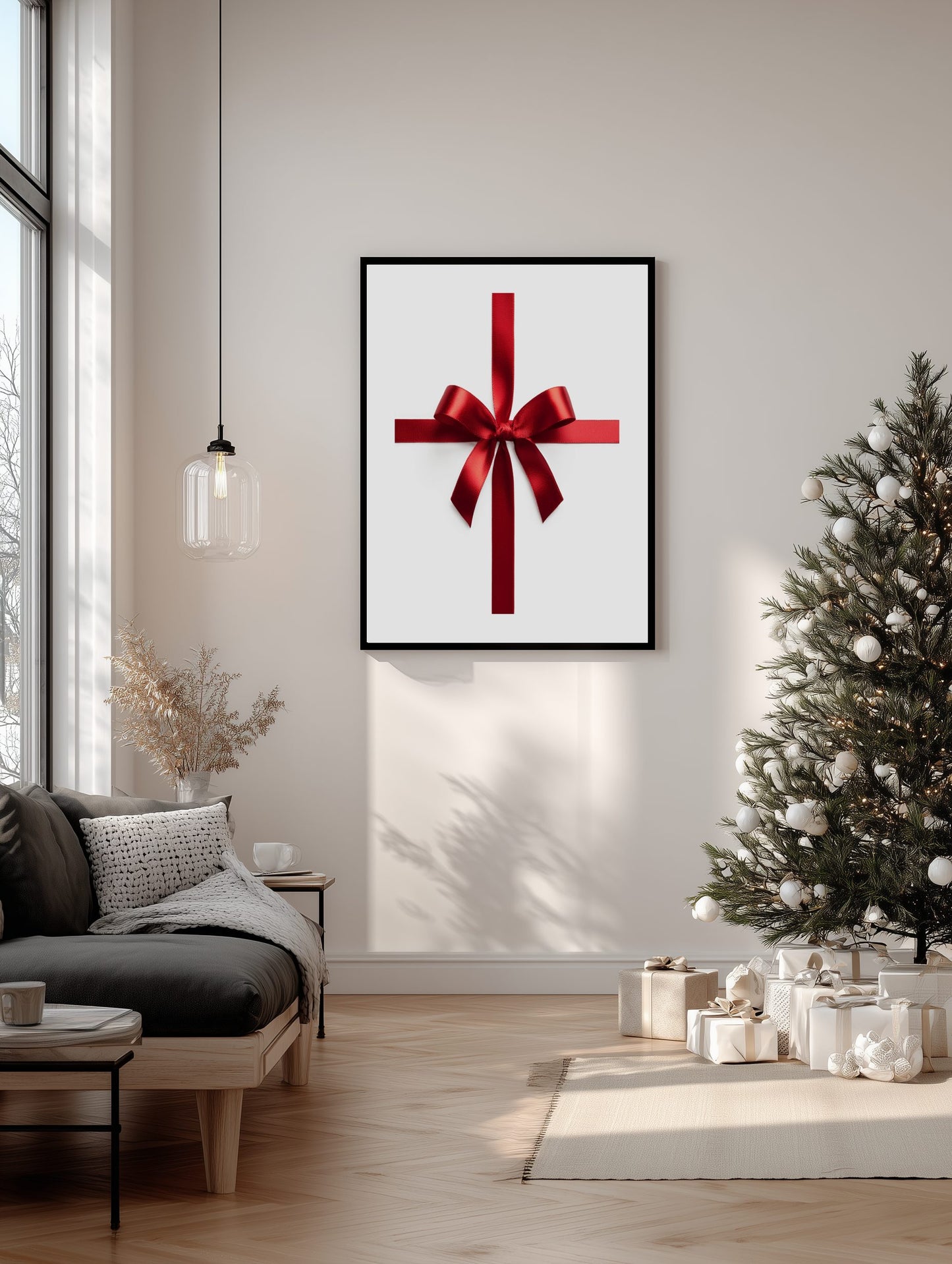 Red Ribbon Gift Bow Poster