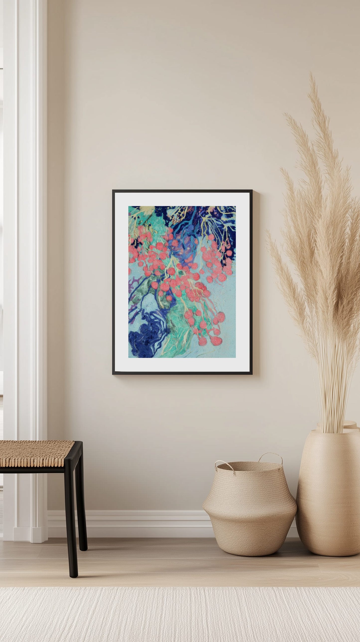 Pink Coral Berries Poster