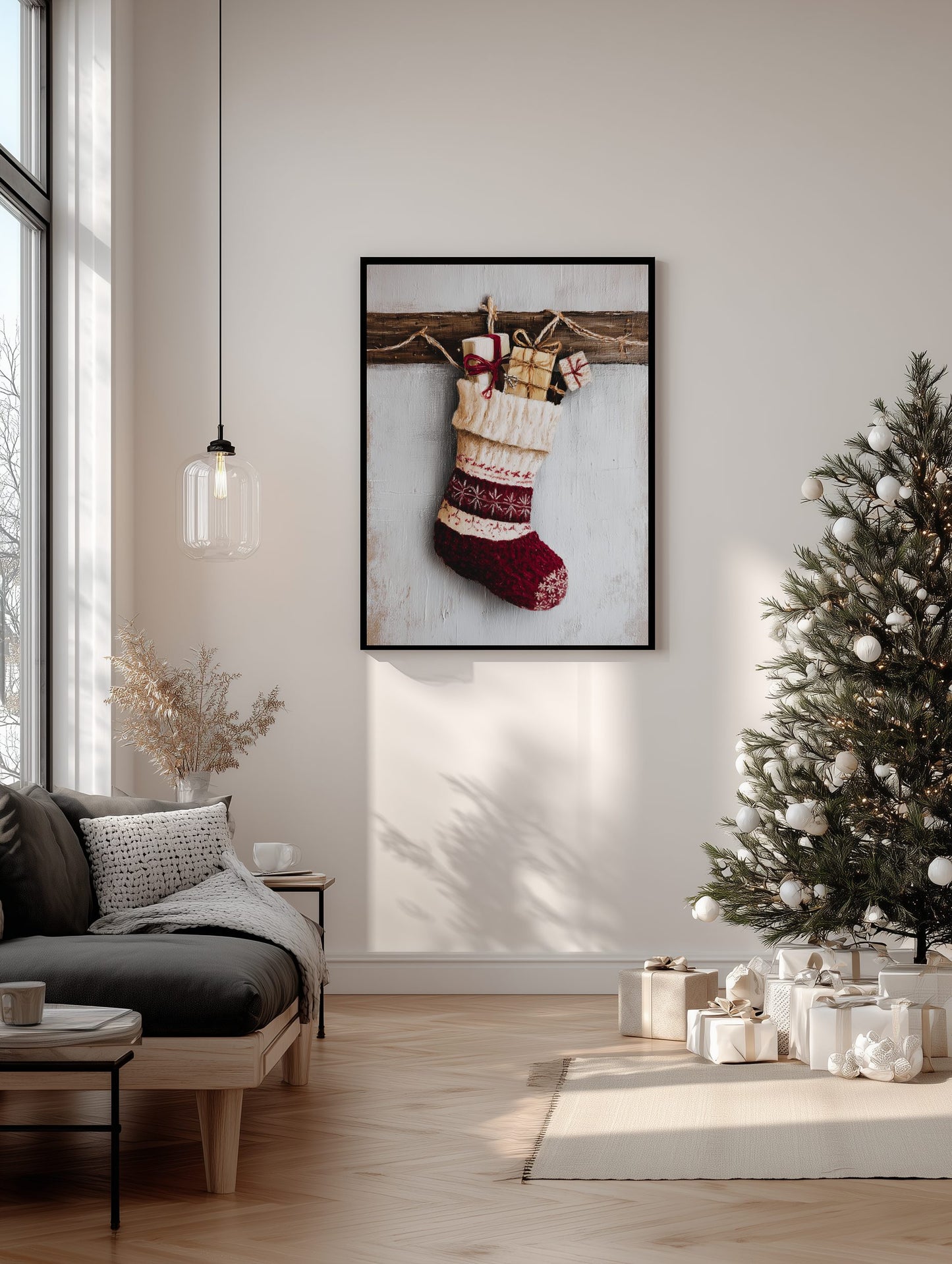 Knitted Christmas Stocking Poster