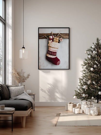 Knitted Christmas Stocking Poster