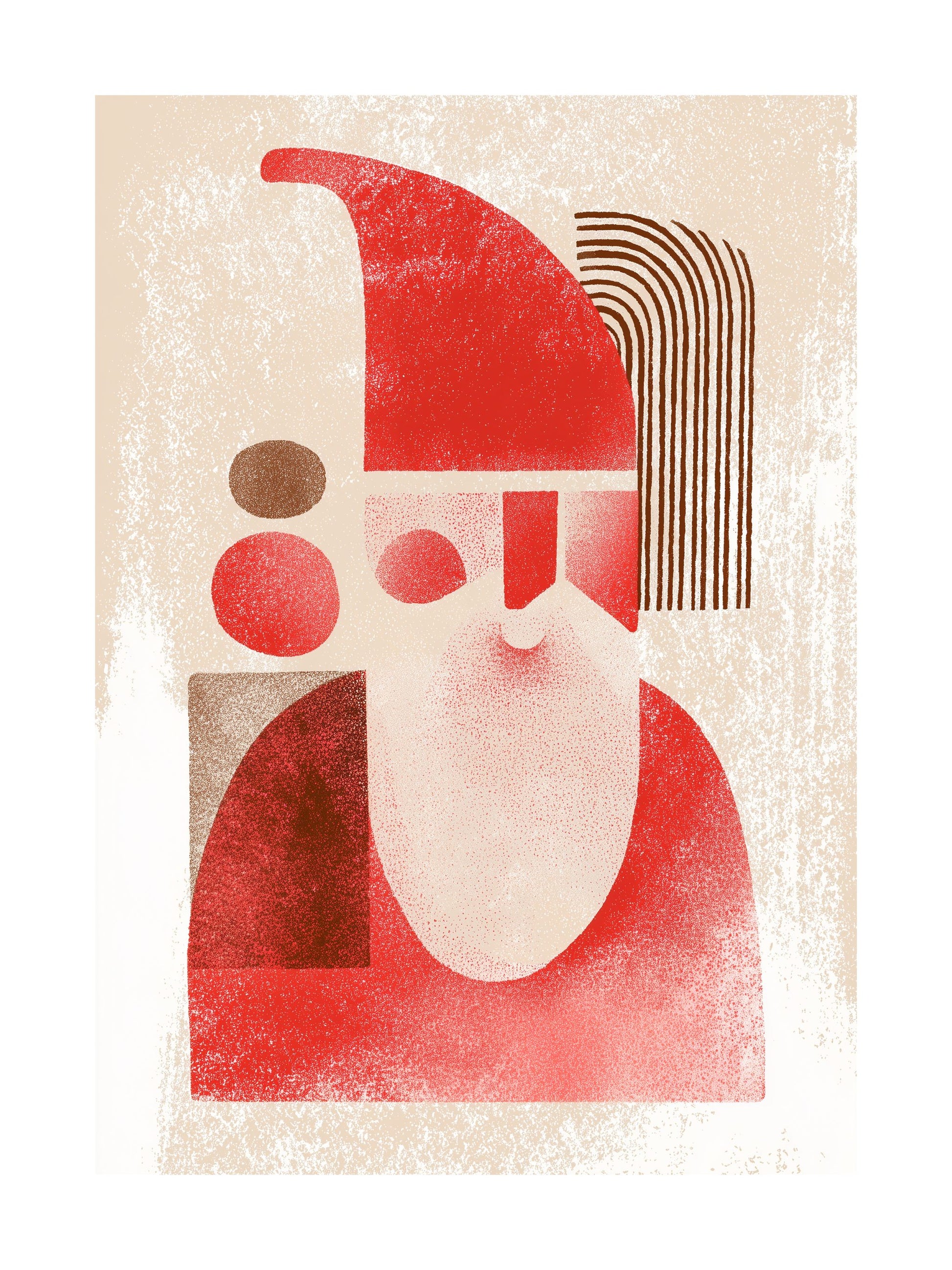 Abstract minimalist Santa Claus geometric poster
