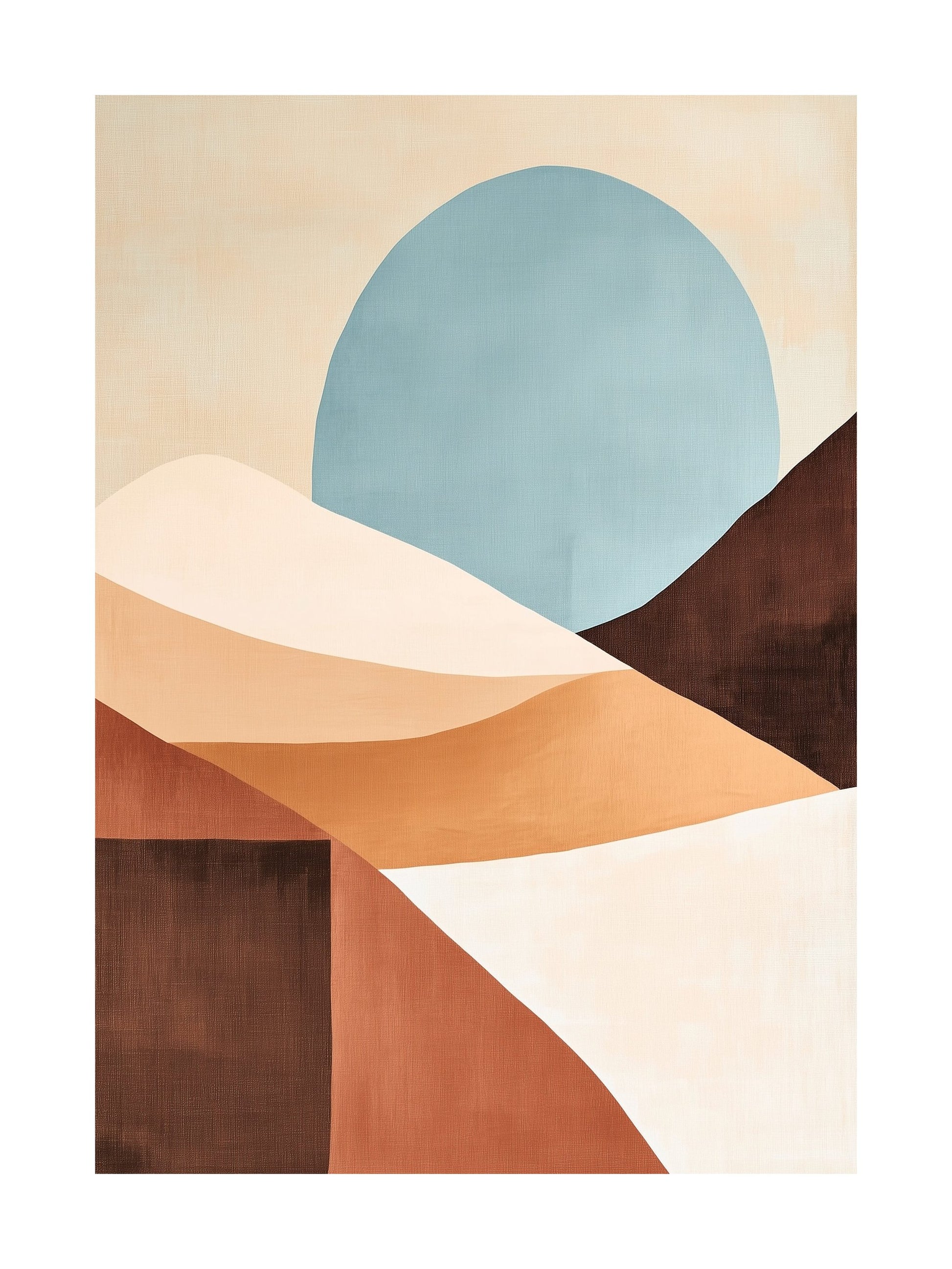 desert moonscape decorative wall art - modern poster for home or office