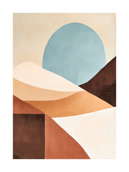 desert moonscape decorative wall art - modern poster for home or office
